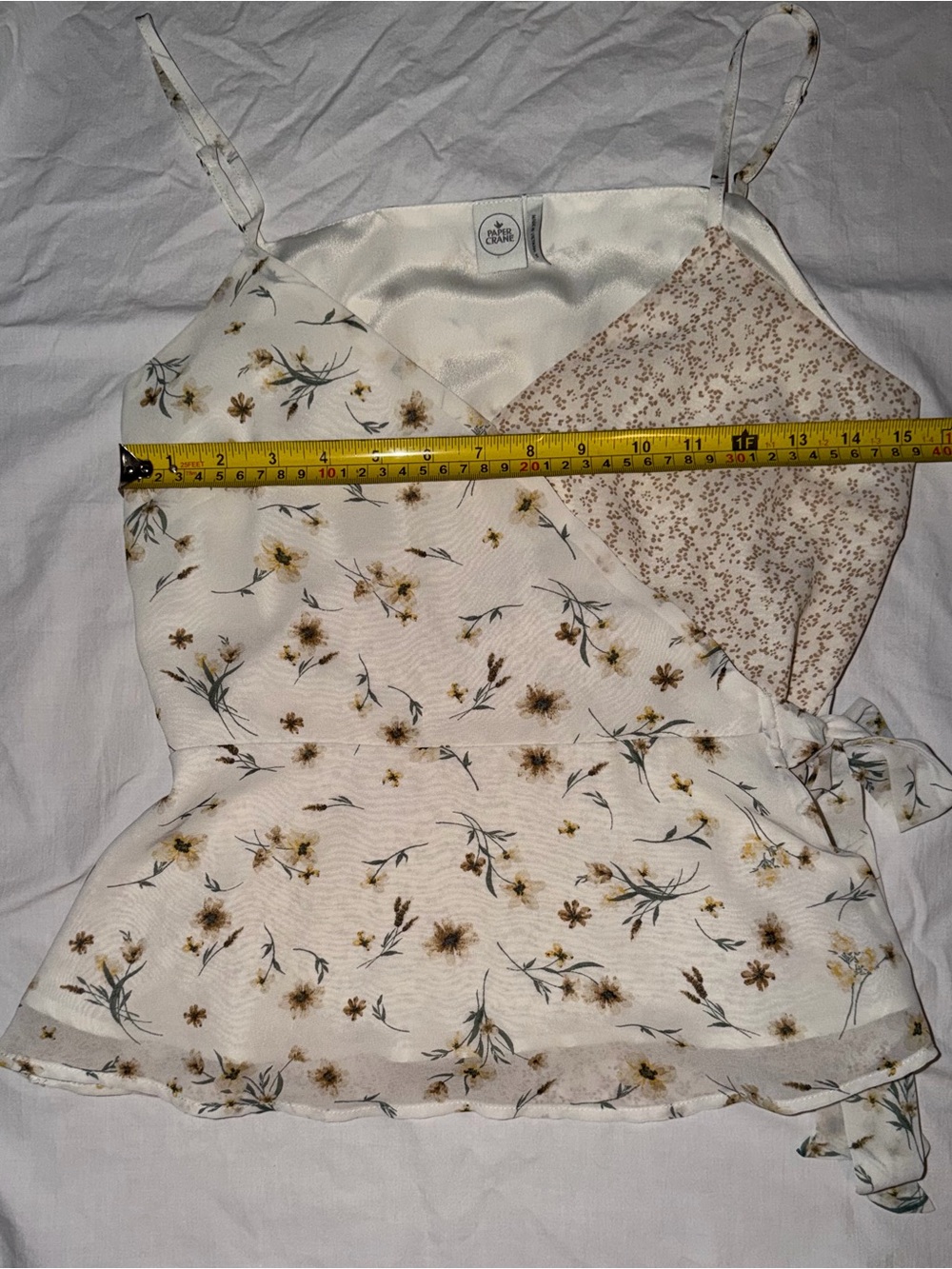 Paper Crane Floral Wrap Cami Peplum Tank Top Size Medium - Picture 7 of 7